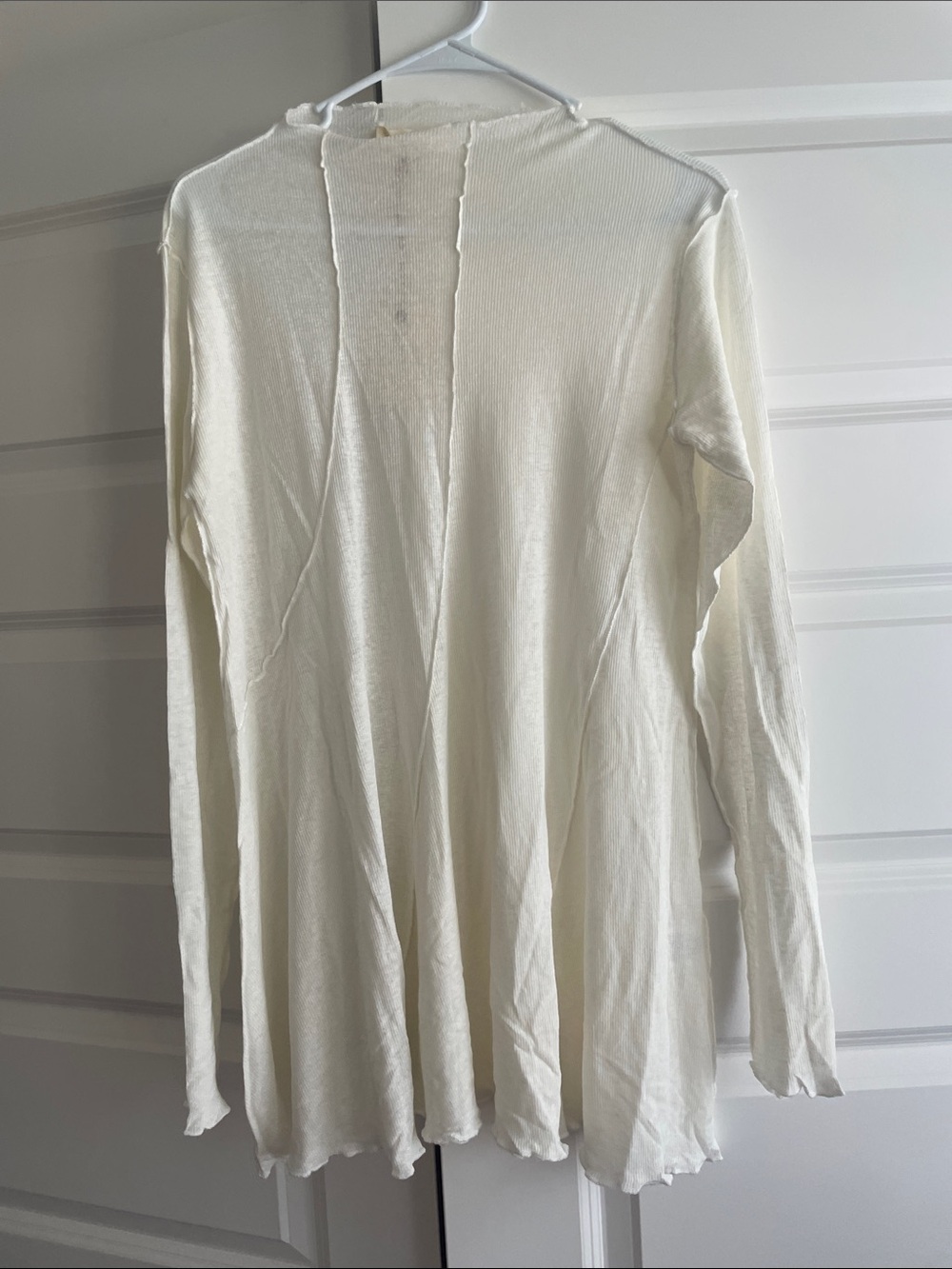 easel Cream Ribbed Open-Front Cardigan